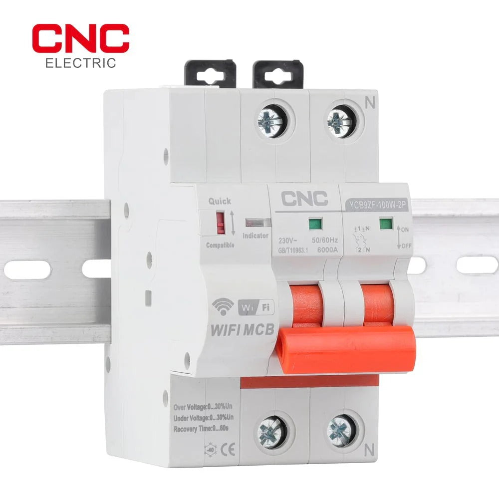 CNC YCB9ZF-100W 2P 100A WiFi Smart Circuit Breaker