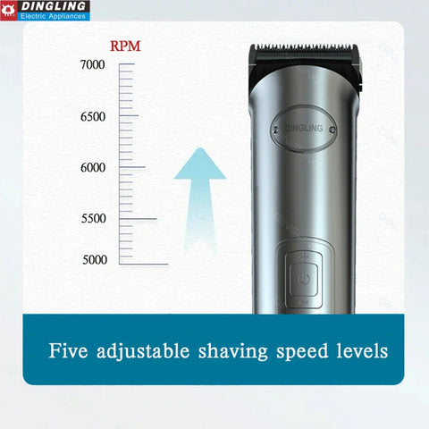 DingLing RF-696 LCD Professional Hair Clipper Electric Hair Trimmer Beard Barber Adjustable Hair Cutting Machine