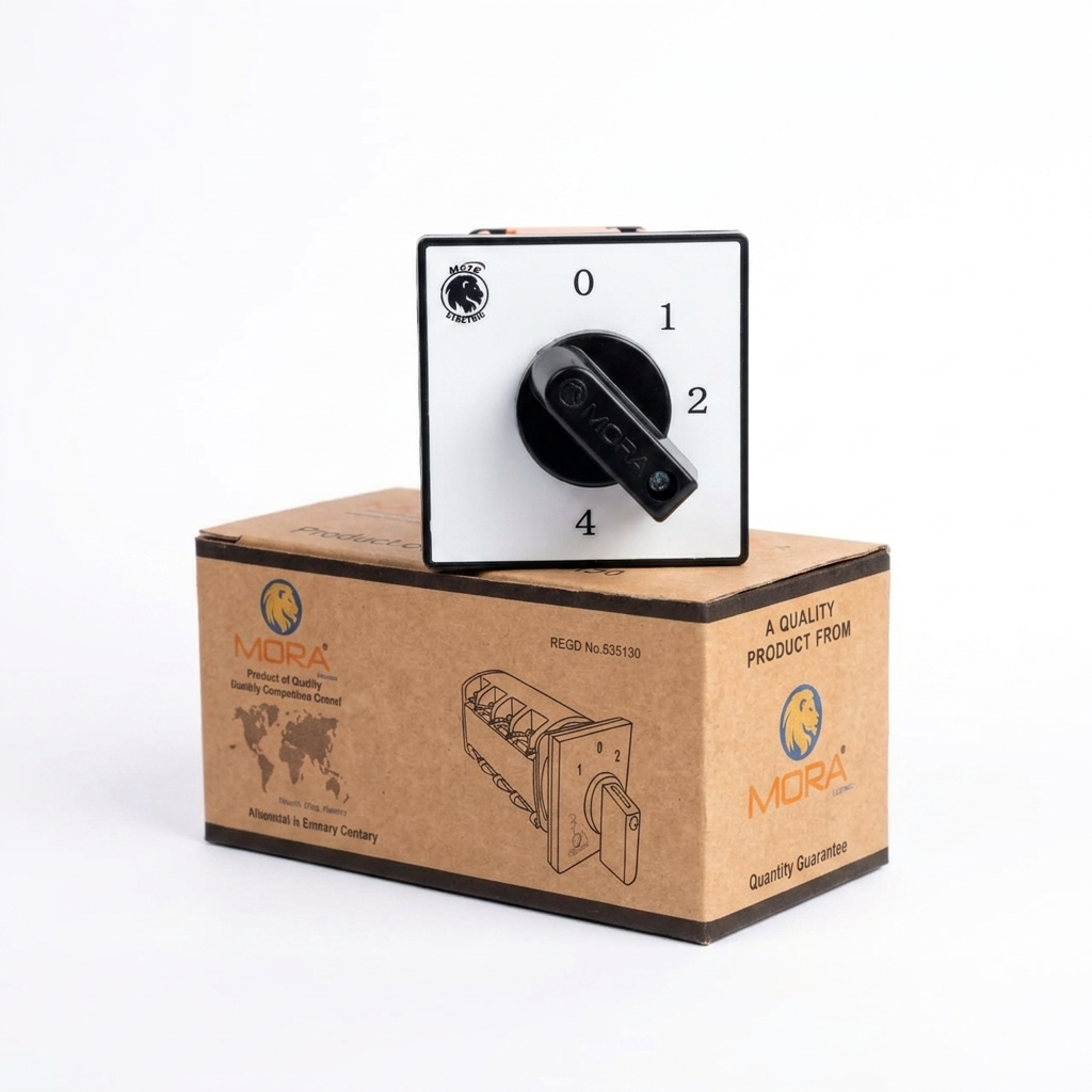 Mora 4 Line 75A/50A Phase and Neutral Selector Switch Mora Rotary Change Over for 4 Meters