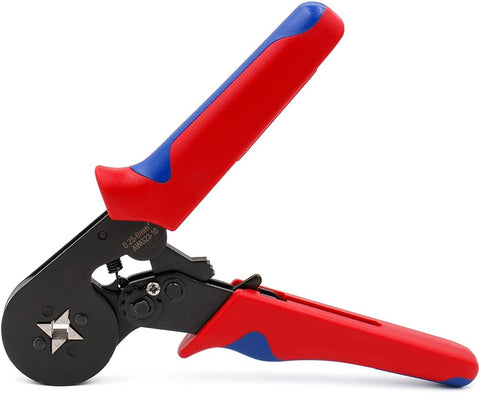 YTH Crimping Plier HSC8 6-46 Self-adjustable Crimping Tools for 0.25-6 mm² AWG 23-10, Square Ferrule Wire Cable End-sleeves Red