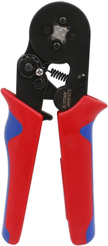 YTH Crimping Plier HSC8 6-46 Self-adjustable Crimping Tools for 0.25-6 mm² AWG 23-10, Square Ferrule Wire Cable End-sleeves Red