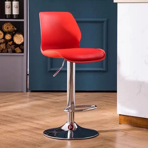 Bar Stool 125 Red & Black Comfortable-360 Degree Rotation with Jack system