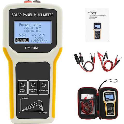 ELEJOY EY1600W LCD MPPT solar panel multimeter smart current tester voltage tester digital power PV meter 1600w