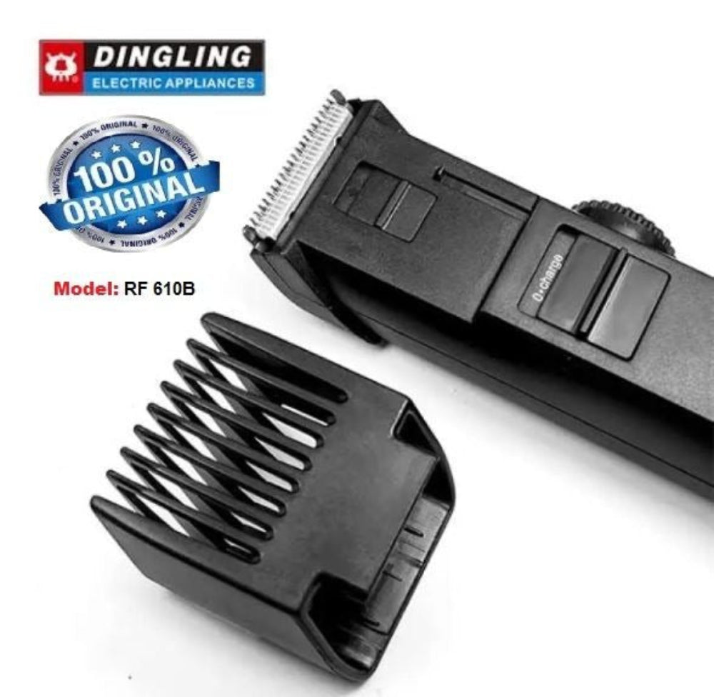 Dingling RF-610B Professional Hair Trimmer – Adjustable 12 Length Settings, Double Battery & Cordless Operation