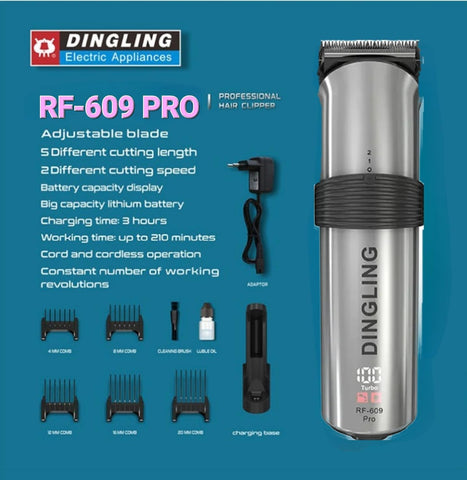 DingLing RF-609 Pro Professional Hair Clipper Electric Hair Trimmer Beard Barber Adjustable Hair Cutting Machine