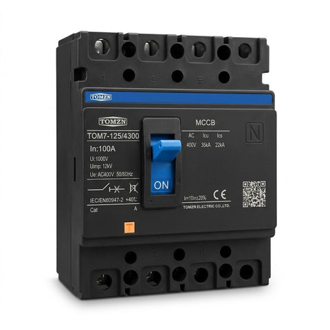 TOMZN TOM7-125/4300 4 Pole MCCB – 100A Molded Case Circuit Breaker