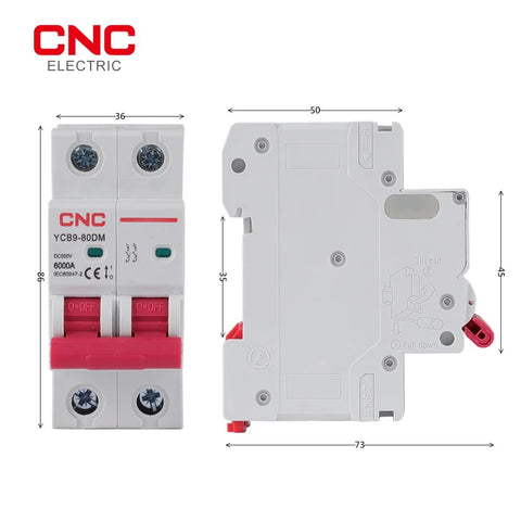 CNC YCB8-63PV 2P 500V DC MCB Solar Mini Circuit Breaker