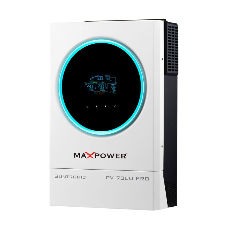MaxPower SUNTRONIC PV 7000 PRO Hybrid Solar Inverter – 7KW PV Input, 48V Battery, MPPT 120-430V, Single Phase