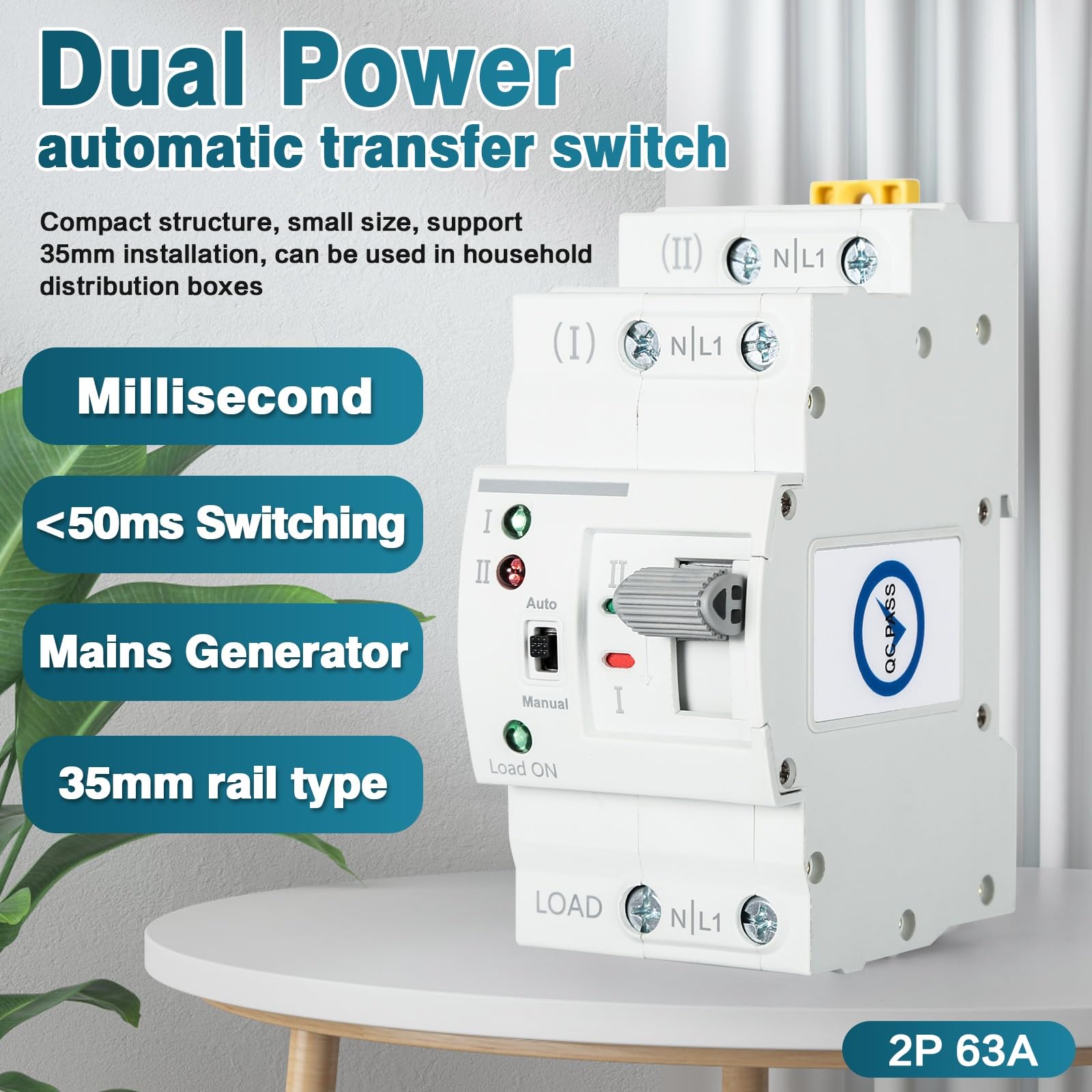 MORA AES-63A II  Single Phase 63A  Dual Power Automatic Transfer Switch ATS