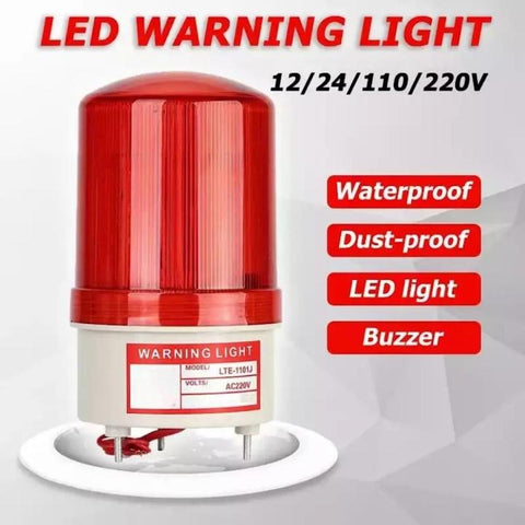 KAEL Revolving Warning Light LED 1101J Red – 12–220VAC/DC Industrial Signal Beacon