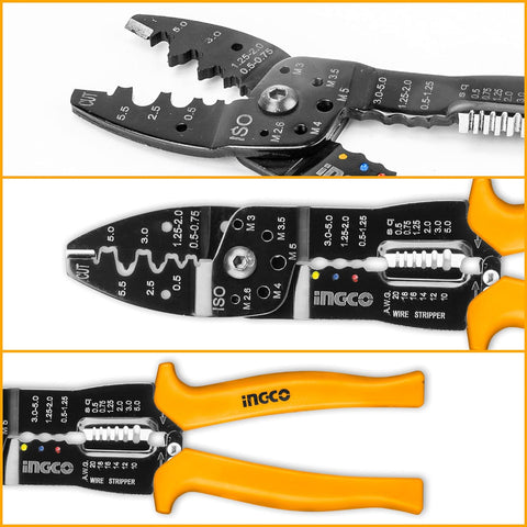 INGCO HWSP101 Wire Stripper, Electrical Pliers, Cable Stripper, Wire Cutter