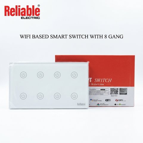 Reliable Electric 8 Gang WiFi Smart Wall Switch | Touch Control