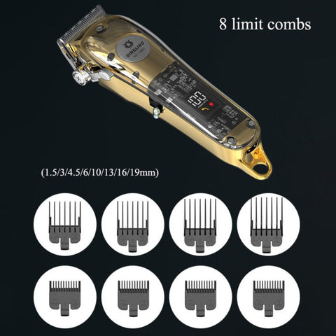 Dingling RF-1985 Professional Hair Trimmer – Corded & Cordless Rechargeable Clipper with Adjustable Cutting Lengths