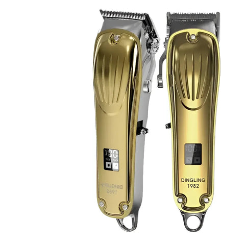 DINGLING 1982 Professional Electric All Metal Hair Clipper Powerful Cordless Hair Trimmer Men Silver Gold Haircut Machine Barber