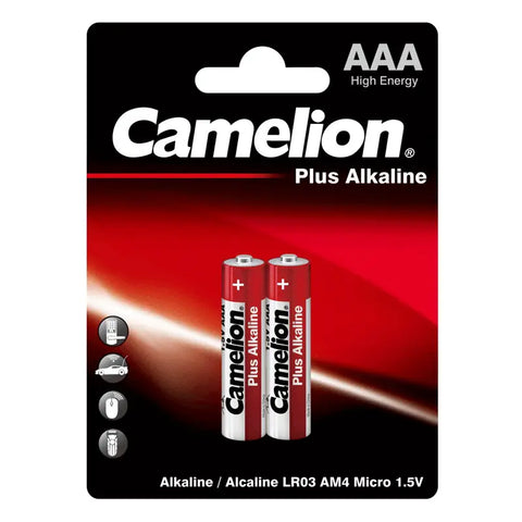 Camelion Plus Alkaline 1.5V Batteries – AAA (2 Batteries)