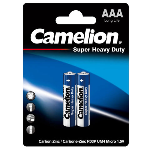 Camelion Super Heavy Duty 1.5V Batteries – AAA (Pack of 2)