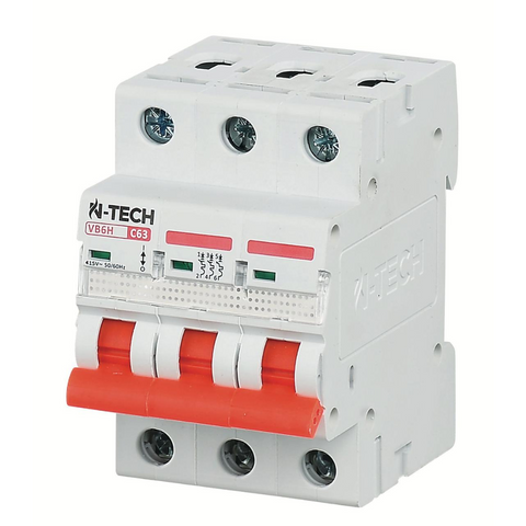 N-Tech VB6H 3 Pole AC MCB Overload & Short-Circuit Protection