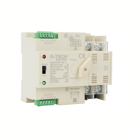 N-Tech 2 Pole 63A Dual Power Automatic Transfer Switch (ATS)