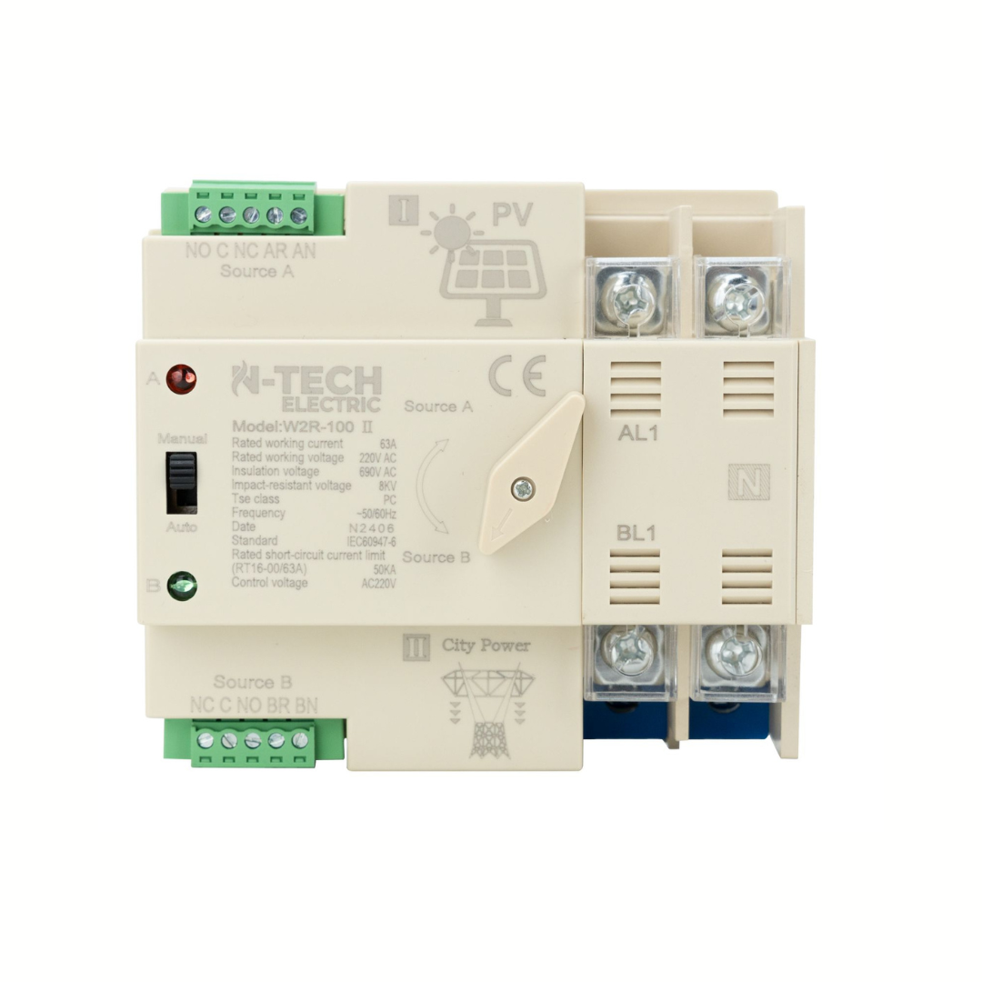 N-Tech 2 Pole 63A Dual Power Automatic Transfer Switch (ATS)