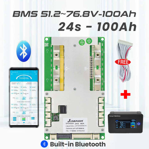 JBD 51.2~76.8V 100Ah BMS for 8-24S Cells Lithium Battery Pack Without Communication