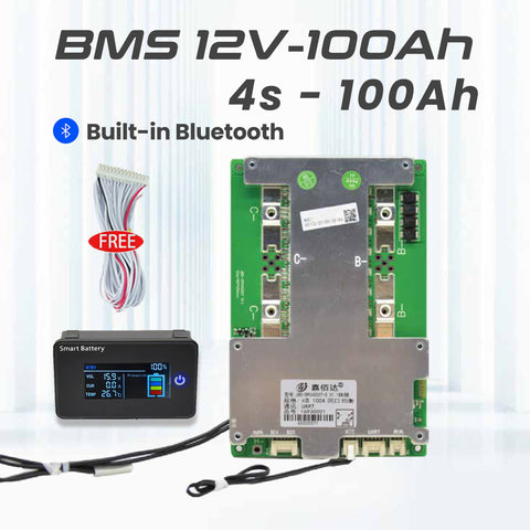 JBD 12V 100Ah BMS for 4 Cells Lithium Battery Pack Without Communicaiton