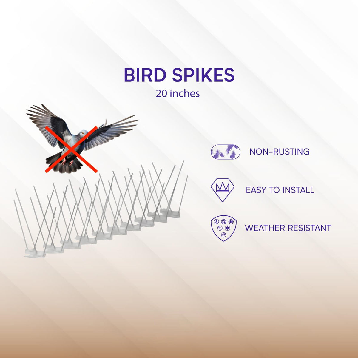 Bird Spikes 20″ Inches for Solar Structure