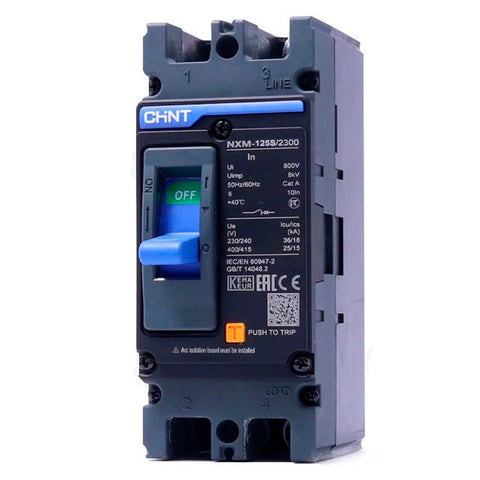 CHINT NXM-125S/2300 MCCB 2 Pole 125A – High-Performance Moulded Case Circuit Breaker with 10kA Breaking Capacity