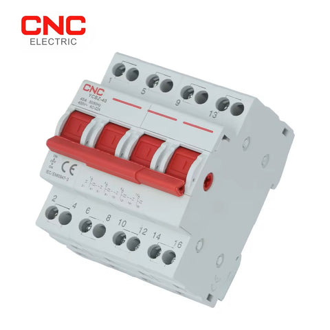 CNC YCBZ-63 4P 63A Din Rail MTS Dual Power Manual Transfer Isolating Switch Interlock Breaker Type Changeover