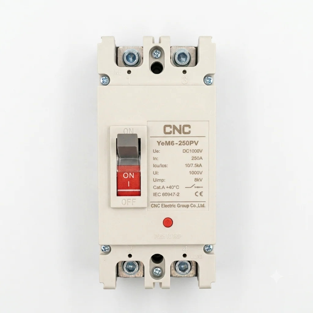 CNC YeM6 250A MCCB DC 1000V | Molded Case Circuit Breaker for Solar DC Systems