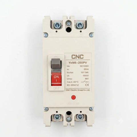 CNC YeM6 250A MCCB DC 1000V | Molded Case Circuit Breaker for Solar DC Systems