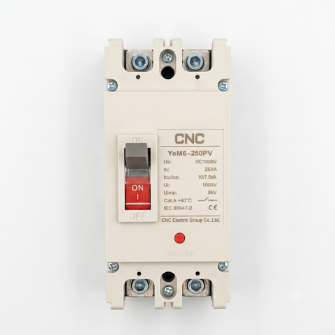 CNC 2 Pole DC MCCB Circuit Breaker 250A – Molded Case Circuit Breaker for Solar & DC Power Systems