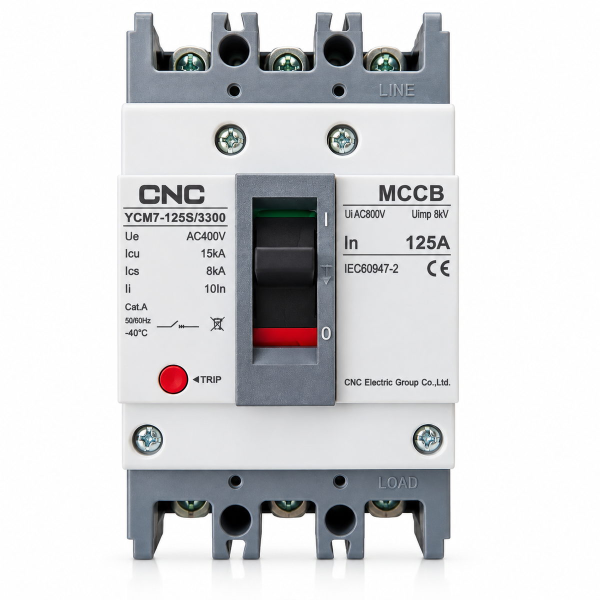CNC YCM7-125S 125A AC MCCB 3 Pole 3P 400V Circuit Breaker 50/60Hz