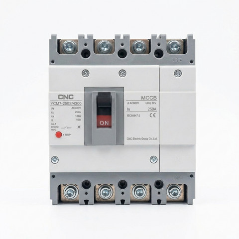 CNC YCM7 4 Pole (4P) AC MCCB Breaker 400V 50/60Hz – Molded Case Circuit Breaker for Industrial & Commercial Protection