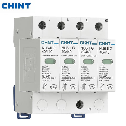 Chint SPD | 4-Pole 440V AC Surge Protection Device for Lightning & Overvoltage Protection | DIN Rail Mount