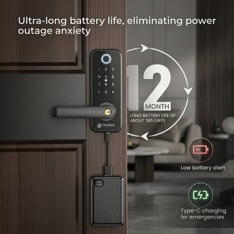 Classic Smart Door Lock – WiFi & Bluetooth Fingerprint Digital Door Lock