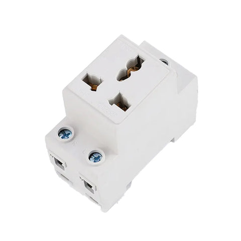 3 Pin 2P Plug 35mm DIN Rail Mount AC Power Socket