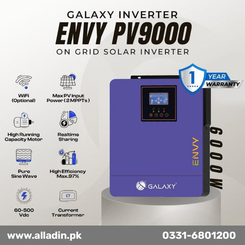 Galaxy Envy 6kW Inverter with 9000W PV – Battery-Free