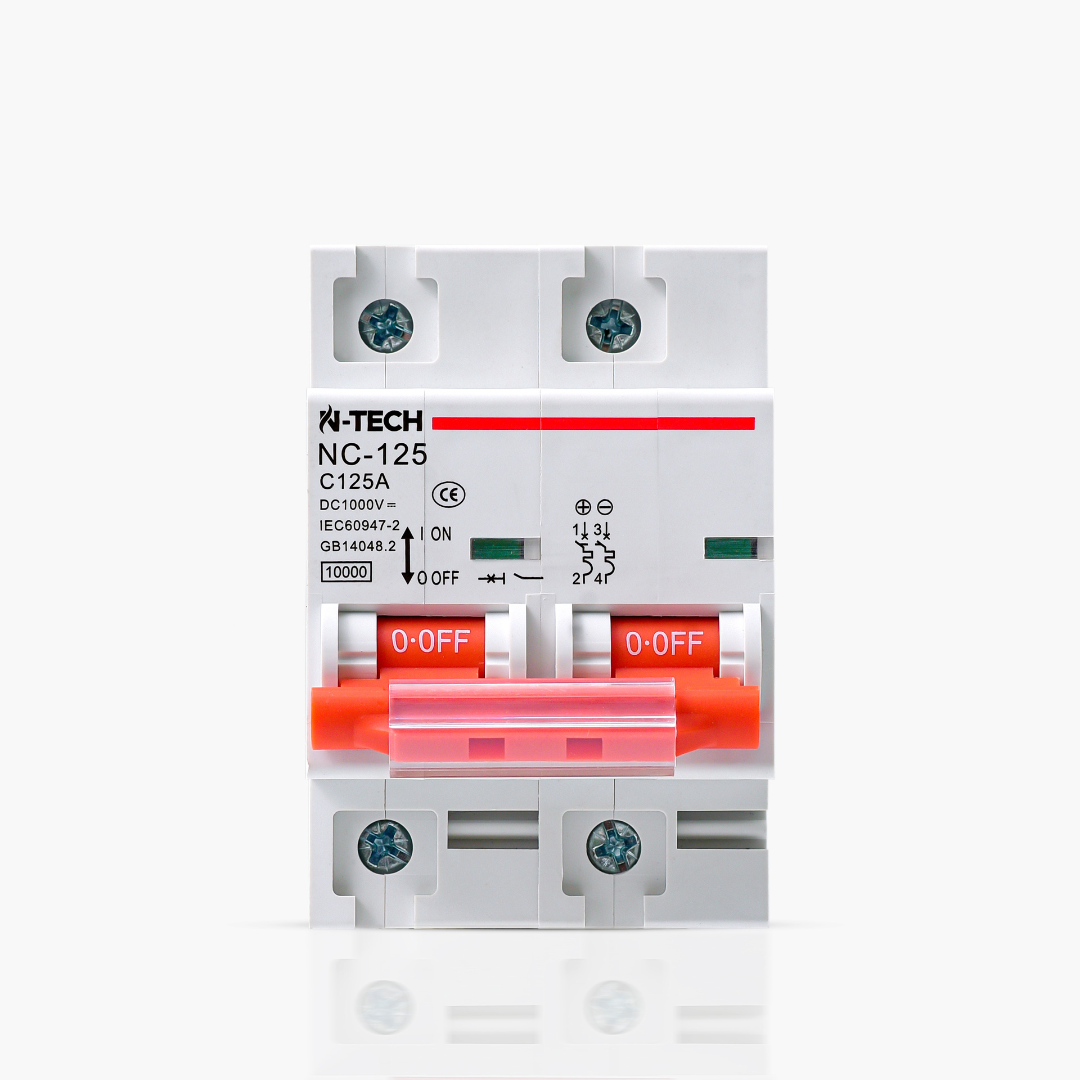 N-Tech NC-125 2 Pole 125A DC MCB Overload & Short-Circuit Protection