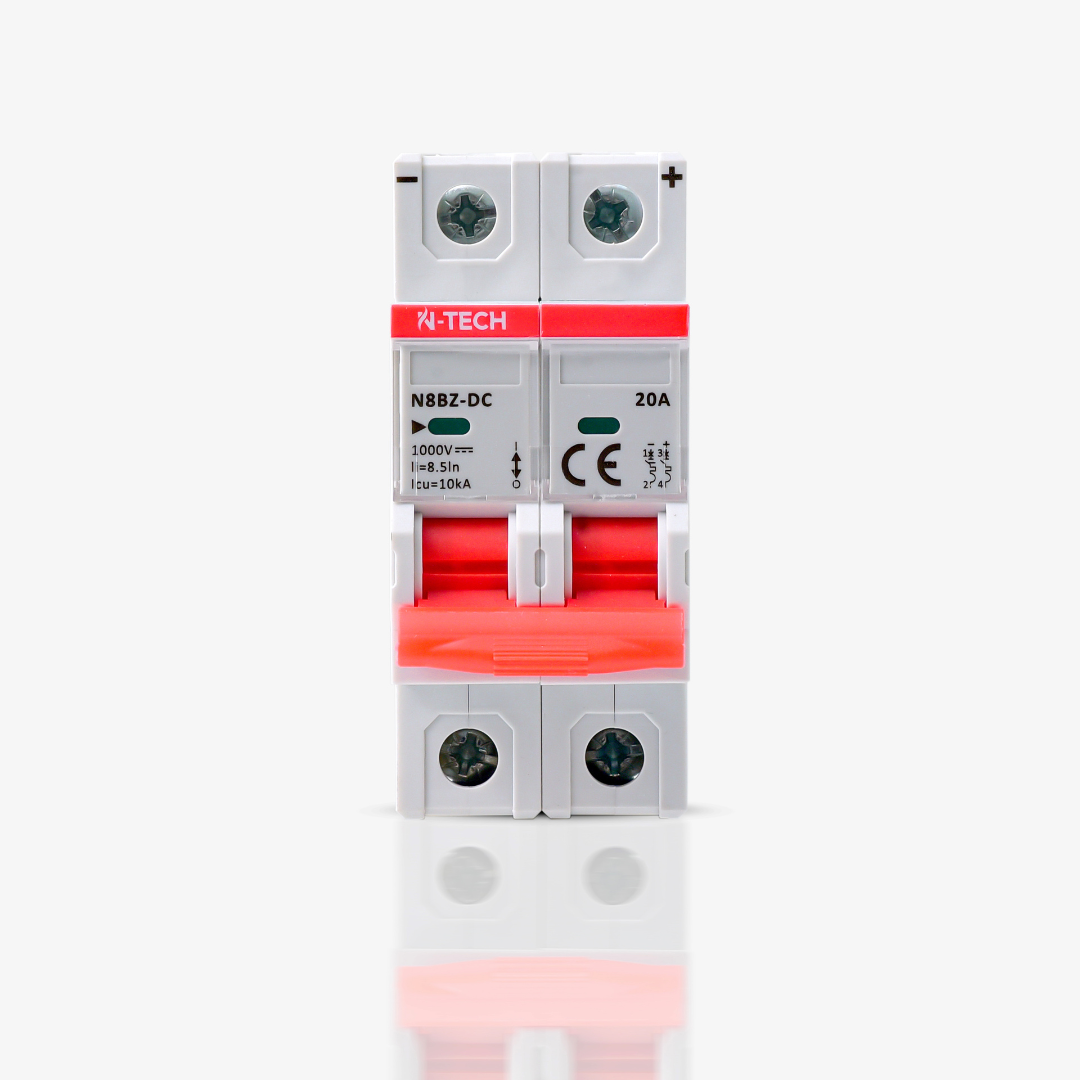 N-Tech N8BZ 2 Pole 20A DC MCB Overload & Short-Circuit Protection