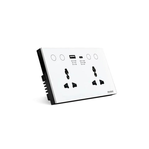 Dual Universal Smart Socket with 1 USB + 1 Type-C | WiFi Smart Wall Socket