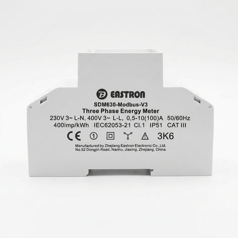 Eastron SDM630 Modbus V3 Three Phase Energy Meter Zero Export Energy Monitoring Device IP51