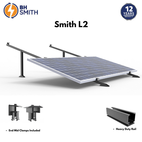 BHS Aluminium Smith L2 Solar Structure with clamps For two Solar Panel