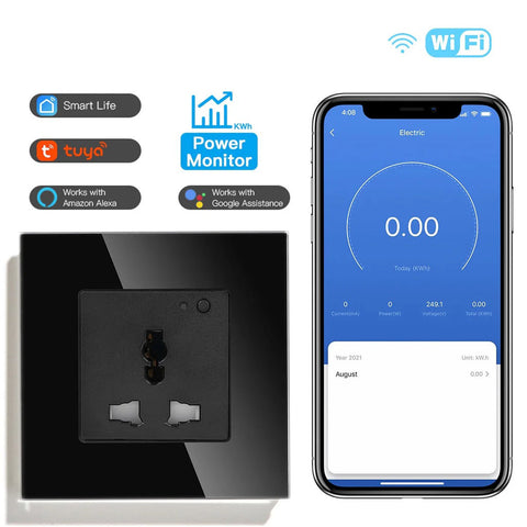13A Smart Wifi Socket Wall Sockets With Energy Monitoring