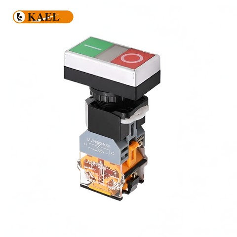 KAEL LA38-11 DRG Double Push Button with LED Indicator Light 220VAC 22mm – Red & Green Control Switch