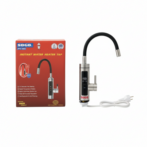 Sogo JPN-3002 Instant Electric Water Heating Tap | 3000W Fast Heat Faucet | Shock-Proof & Anti-Explosion | IPX4 Rated