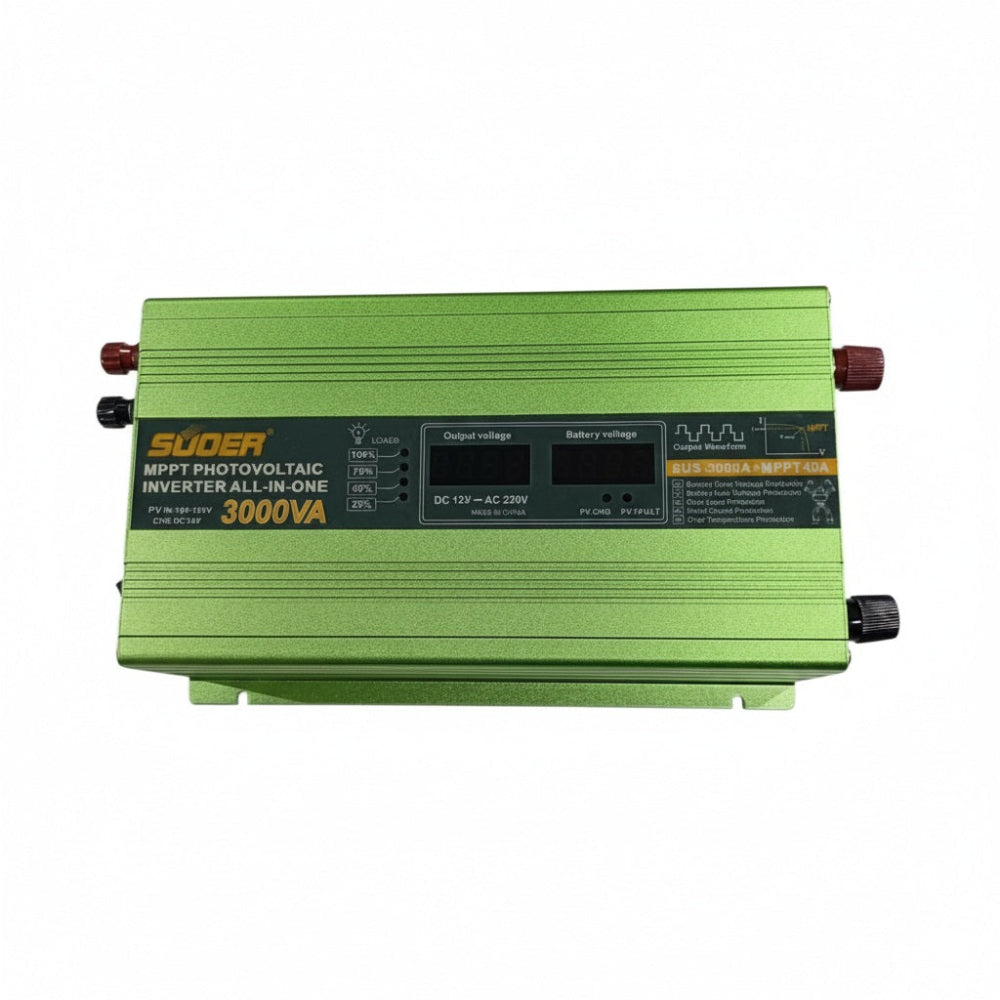 Suoer MPPT Solar Inverter 3000VA with Built-in 40A MPPT Controller – High-Efficiency Modified Sine Wave Inverter for Home & Office Power Backup