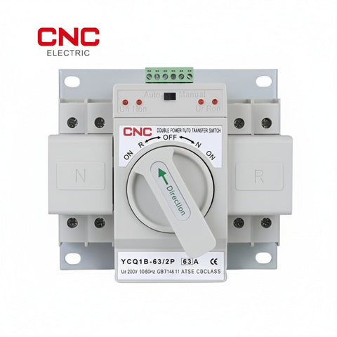 CNC YCQ1B-63 2P 63A 230V Dual Power Automatic Transfer Switch ATS | Reliable 2-Pole Heavy-Duty Power Backup