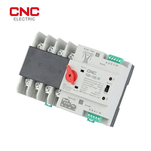 CNC YCQ4-100E  3Phase Din Rail ATS Dual Power Automatic Transfer Switch Electrical Selector Switches Uninterrupted Power 4P 100A