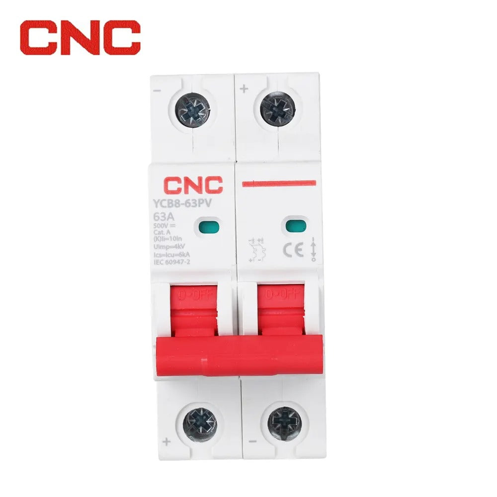 CNC YCB8-63PV 2P 500V DC MCB Solar Mini Circuit Breaker