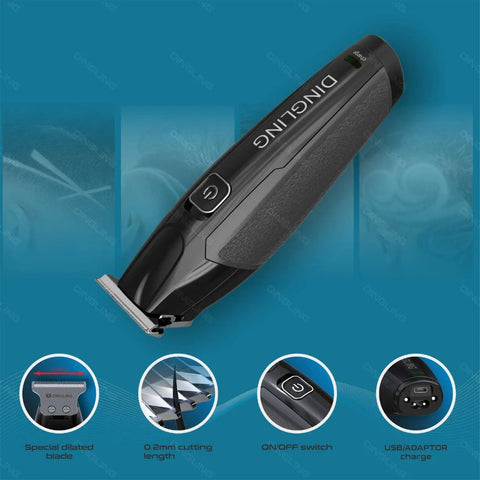 Dingling RF-630L Professional Cordless Rechargeable Hair Clipper & Trimmer – Stainless Steel Blade, USB Charging